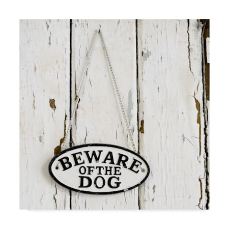 Tom Quartermaine 'Beware Of The Dog Sign On Antique Door' Canvas Art,18x18